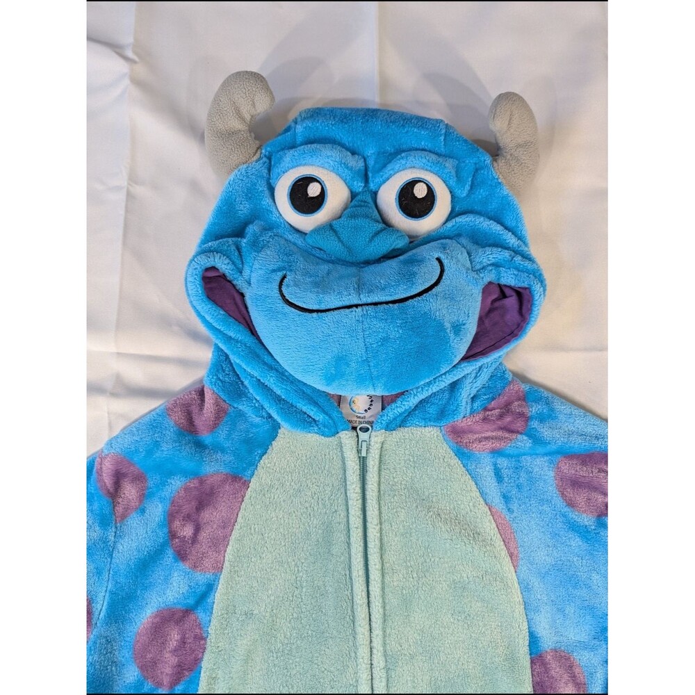 Monsters Inc Sulley Hooded Onesie Costume Pajama Blue Purple Size S